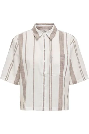 JDY 100% Cotton Short Sleeve Stripe Shirt AU 10