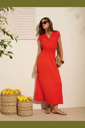 Friends Like These Wrap V-Neck Shirred Waist Maxi Dress 24