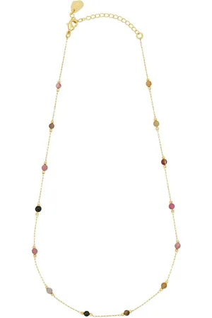 ESTELLA BARTLETT Old Gold Tone Amazonite Paperlink Luck Necklace One