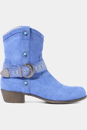 Joe Browns Blue Embroidered Strap Western Ankle Boots AU 5 (EU 36)