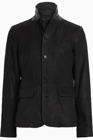 AllSaints AllSaints Black Survey Leather Blazer XL