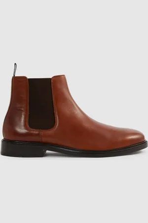 Reiss Light Tan Renor Leather Chelsea Boots AU 11 (EU 45)