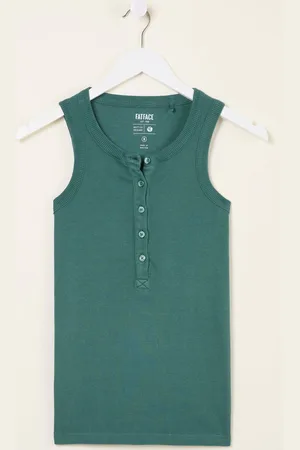 Fat Face FatFace Rachel Teal Green Rib Vest AU 8