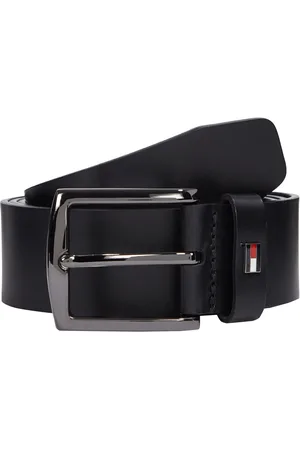 Tommy Hilfiger Black Denton Leather Belt 36W x 31L (UK 36 R)