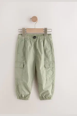 Next Sage Green 100% Cotton Baggy Cargo Trousers with Toggle Waist (3mths-7yrs) 6