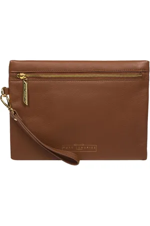 PURE LUXURIES LONDON Chalfont Leather Clutch Bag One