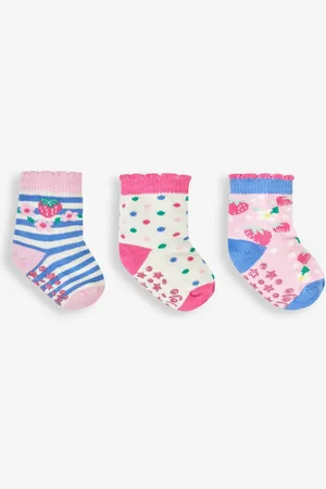 JoJo Maman Bébé Pink 3-Pack Fruit Socks Upto 6 Months (50
