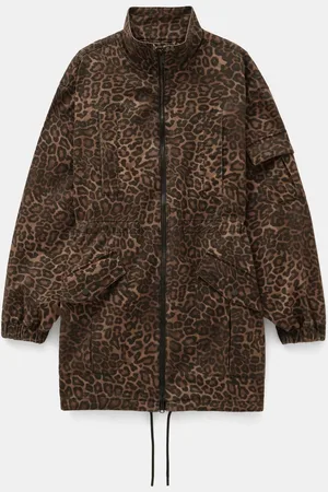 Hush Puppies Animal Print 100% Cotton Utility Parka Jacket XS-XS
