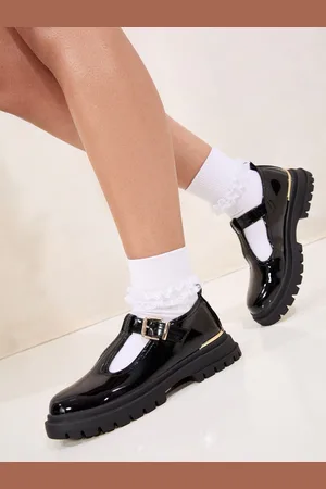 Lipsy London Faux Leather Chunky Patent Dolly School Shoes US 4 (UK 3)