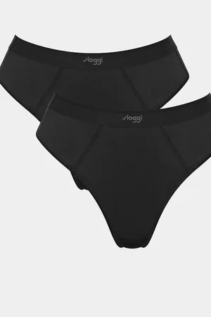 Sloggi EVER Ease Black String Briefs 2 Pack XXL