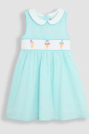 JoJo Maman Bébé Seersucker Stripe Smocked Dress 1.5