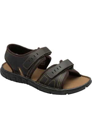 Dunlop Brown Mens Leather Twin Strap Sandals AU 9 (EU 43)