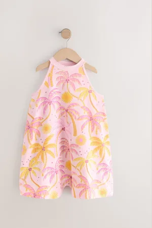 Next Pink 100% Cotton Palm Print Playsuit T-Shirt (3-16yrs) 11 Years (146cm)