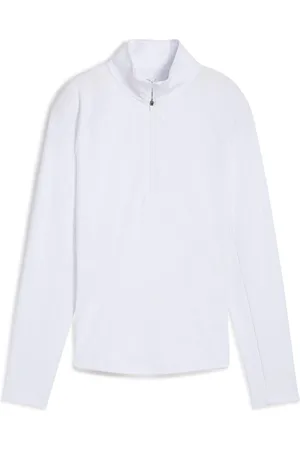 PUMA White Womens Pure 20 Quarter-Zip Sweat Top M
