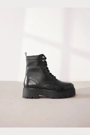 Next Black Signature Leather Forever Comfort Chunky Lace Up Boots AU 8 (EU 39)