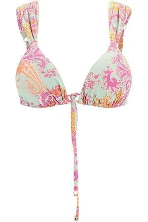 Guess Pink Paisley Triangle Bikini Top M