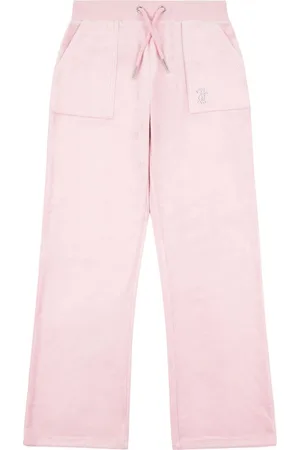 Juicy Couture Light Pink Mini Girls Diamante Wide Leg Joggers 7