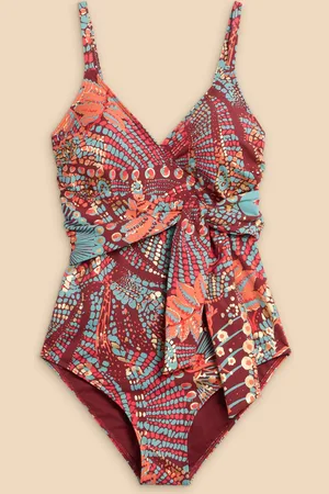 White Stuff Red Tabitha Control Swimsuit AU 10