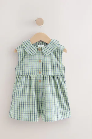 Next Green Shirt Collar 100% Cotton Playsuit (3mths-7yrs) 3