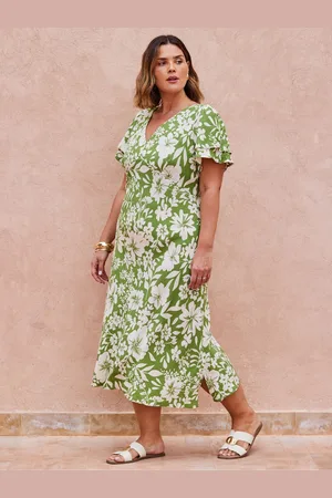 Live Unlimited London Floral Flutter Sleeve Dress AU 24