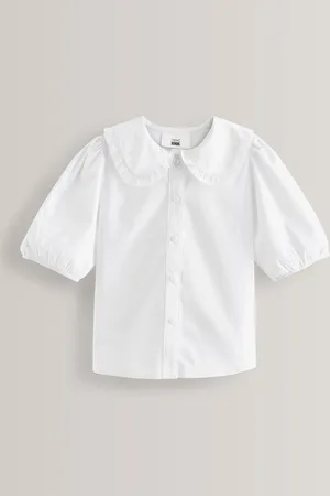Next White Premium Cotton Rich Frill Collar School Blouse (3-14yrs) 10 Years (140cm)