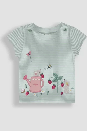 JoJo Maman Bébé Green Mouse Print Appliqué 100% Cotton T-Shirt 5