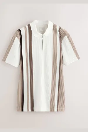 Next Vertical Stripe Quarter Zip Polo Shirt 5XL