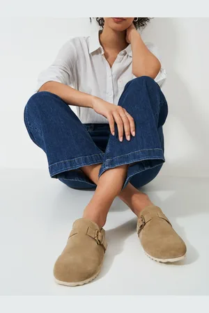 J.Crew Natural Suede Leather Buckle Mules AU 6 (EU 37)