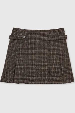Reiss Elle Tweed Pleated Mini Skirt AU 6