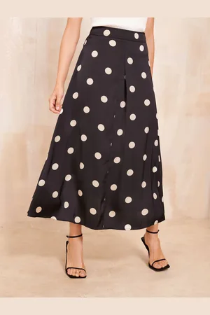 Friends Like These Satin Polka Dot Print Maxi Skirt AU 18