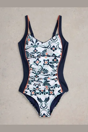 White Stuff White Splash Control Swimsuit AU 12