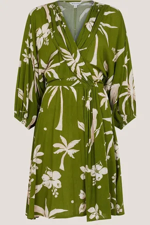 Monsoon Mariam Leaf Print Mini Dress XL
