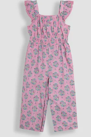 JoJo Maman Bébé Pink Floral Bouquet Sparkle Frill Sleeve Jumpsuit 6