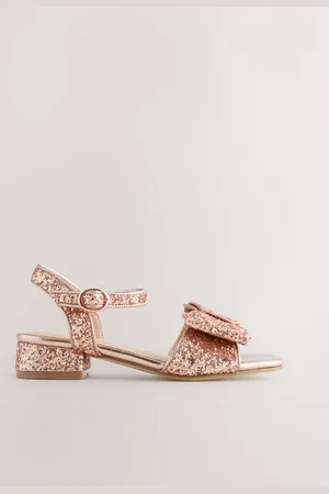 Next Rose Gold Glitter Bow Heeled Sandals AU 6 (EU 39)