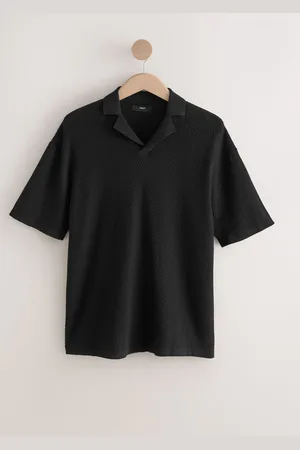 Next Relaxed Fit Premium Short Sleeve Textured Trophy Neck Polo Shirt XXL