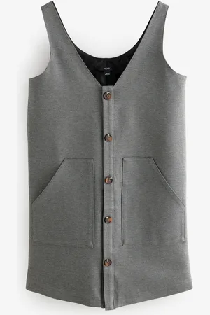 Next V-Neck Ponte Pinafore Mini Dress AU 20 R