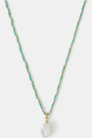Accessorize Gold 14ct Plated Pearl Braided Cord Necklace One