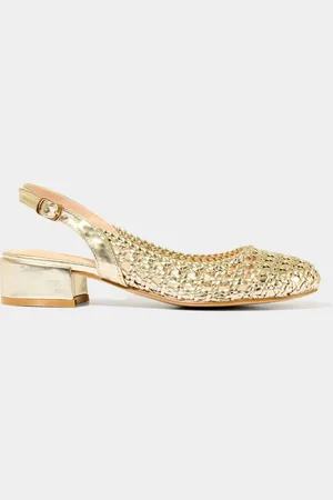 Joe Browns Woven Metallic Block Heel Sling Back Shoes AU 10 (EU 42)