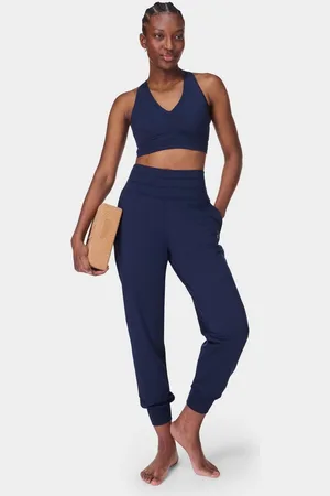Sweaty Betty Blue Navy 27 inch inside seam Gaia 27 Performance Yoga Trousers XL