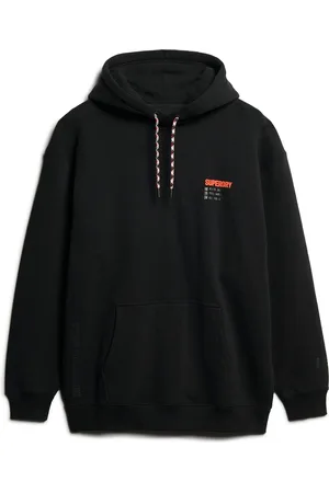 Superdry Black Utility Sport Logo Loose Hoodie L