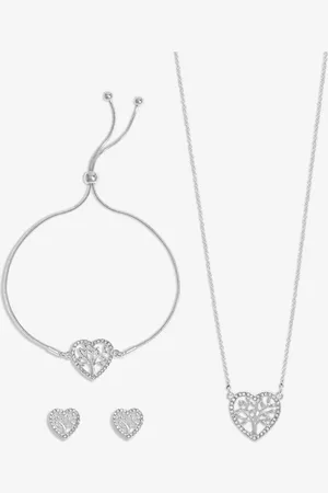 Jon Richard Silver Tone Crystal Heart Tree Of Love Set