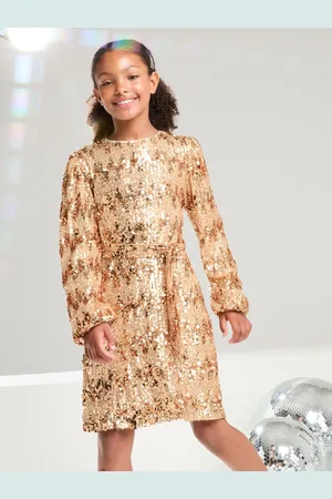 Lipsy London Long Sleeve Sequin Party Dress (5-16yrs) 13 Years (158cm)