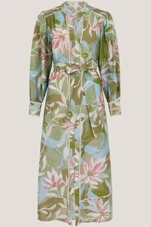 Monsoon Piper Floral Print Midi Dress L