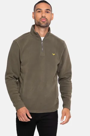 Threadbare Green Quarter Zip Fleece Sweatshirt L