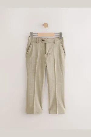 Next Neutral Relaxed Fit Stripe Suit Trousers (3-16yrs) 116122cm