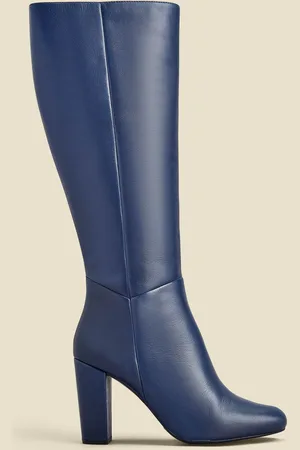 Sosandar Blue Leather Knee High Boots AU 5 (EU 35)