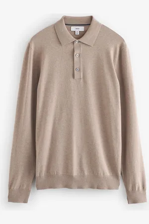 Next Slim Fit Knitted Long Sleeve Polo Shirt XL Reg