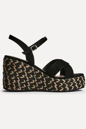Linzi Leonie Cross-Over Front Straps Braided Wedges AU 7 (EU 38)
