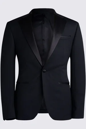 DKNY MOSS Black Slim Fit Notch Lapel Tuxedo Jacket 36 R