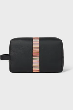 Paul Smith Signature Stripe Leather Black Washbag One